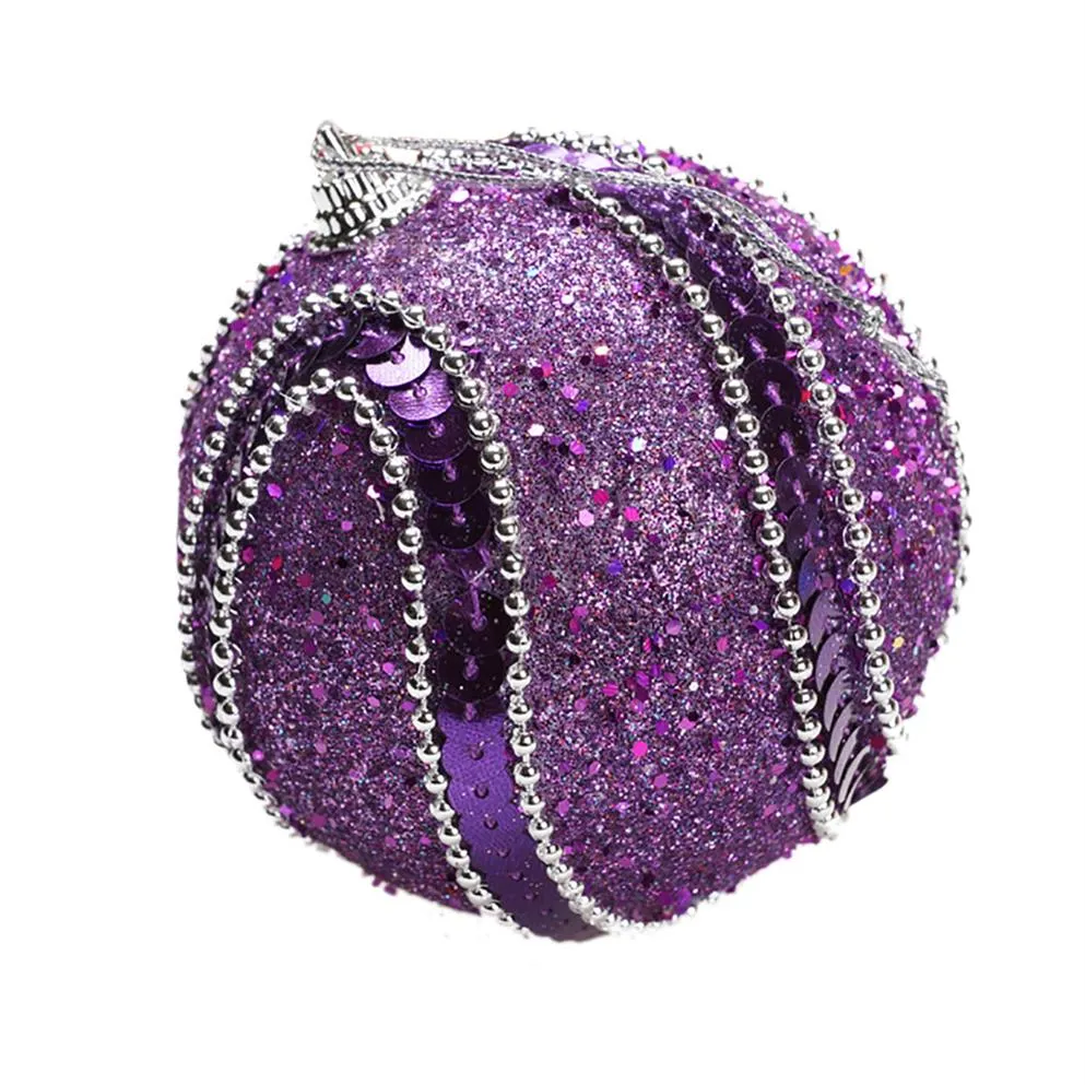 Boule de Noël décorative Boules de boules de paillettes de strass de Noël Boules d'ornement d'arbre de Noël Décoration 8CM Pendentif de Noël marchandisesF301211336G