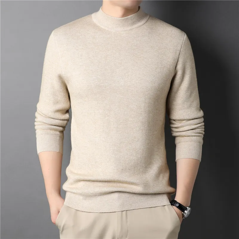 Herrtröjor Mrmt Brand Cashmere Sweater Half Turtleneck Men Knit Pullovers för manlig ungdom Slim Knitwear Man 230904