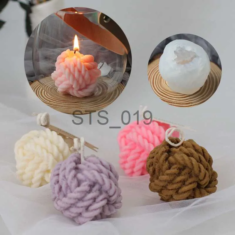 Otros artículos de belleza de salud Nudo creativo Molde de vela de silicona Hecho a mano Bola de lana 3D Kit de fabricación de velas DIY Jabón Yeso Resina Suministros Hogar Regalos hechos a mano x0904