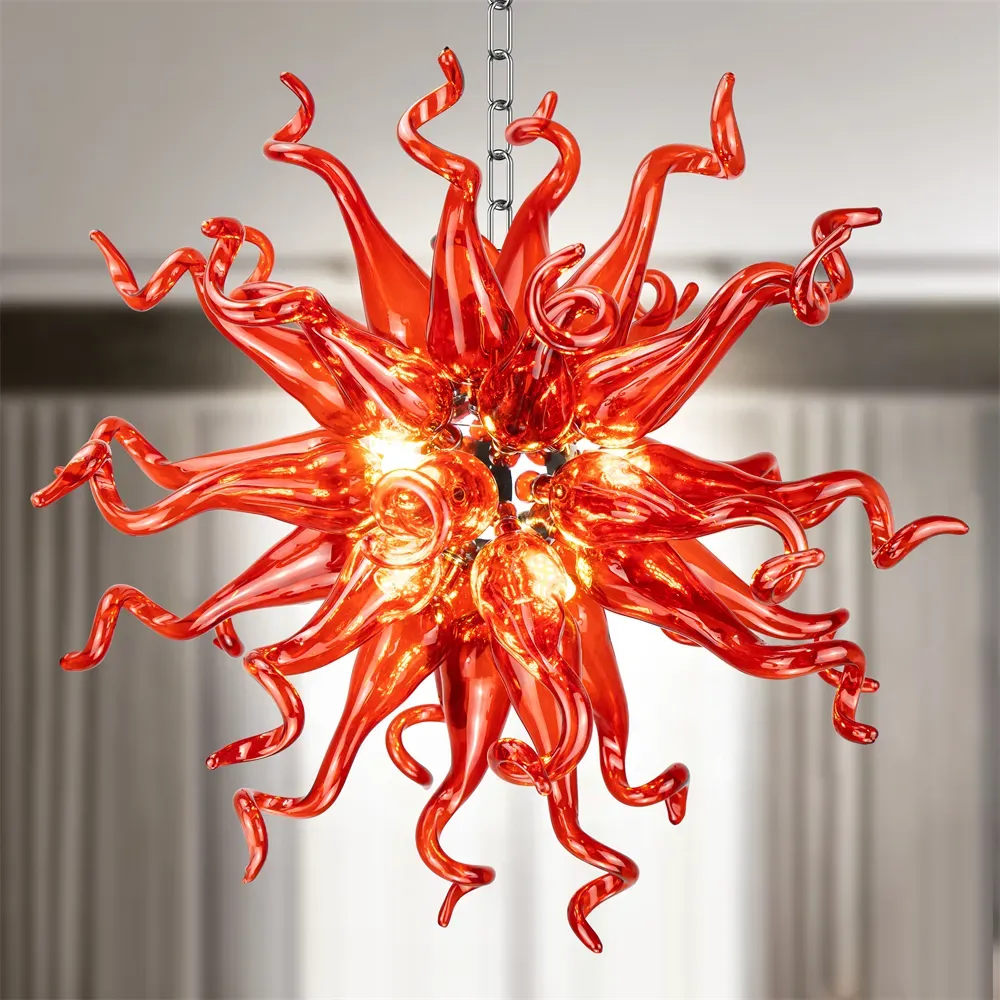 Chandeliers Modern Hand Blown Glass Chandelier E24 Pendant Lamp Circle Simple Household Living Room Ceiling Light DIY Chandelier 12 LL