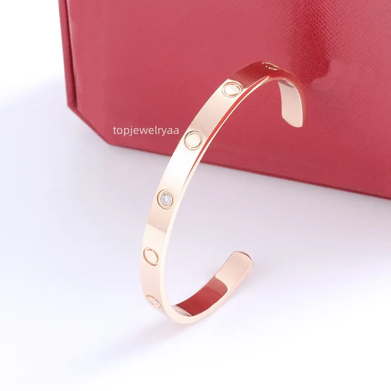 Armband designer armband titanium staal heren en dames 18K rose goud mode populair niet vervagen kleur armband trend roestvrijstalen accessoires 15-22cm