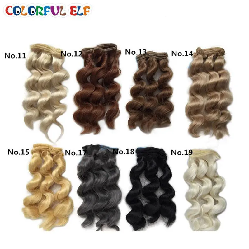 Accesorios para muñecas 1 Unidsslot 15 CM * 100 CM BJD SD DIY Pelucas rizadas Alambre de alta temperatura Cabello de muñeca Involtini Alla Romana Peluca gruesa bjd 230904