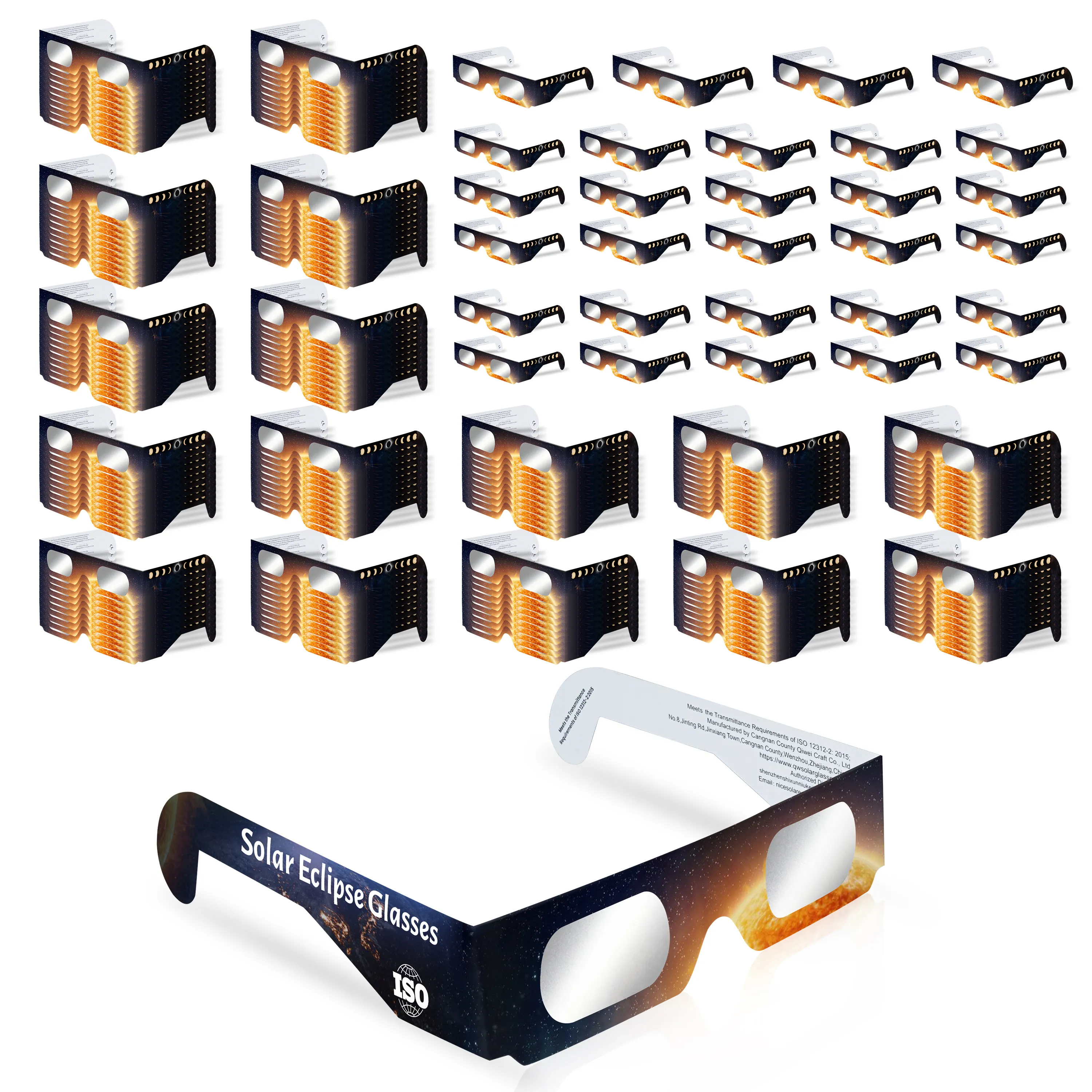 200 Pack Of NASA Approved ISO Certified Solar Eclipse Vision Express