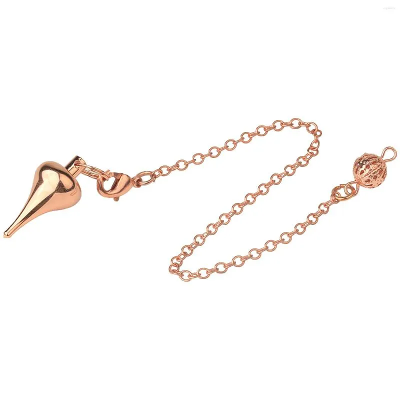 Charms Wicca Dowsing Meditation Copper Pendulum Energy Balancing Divination Healing Positive Yoga Pointed Cone Necklace Pendant Scrying