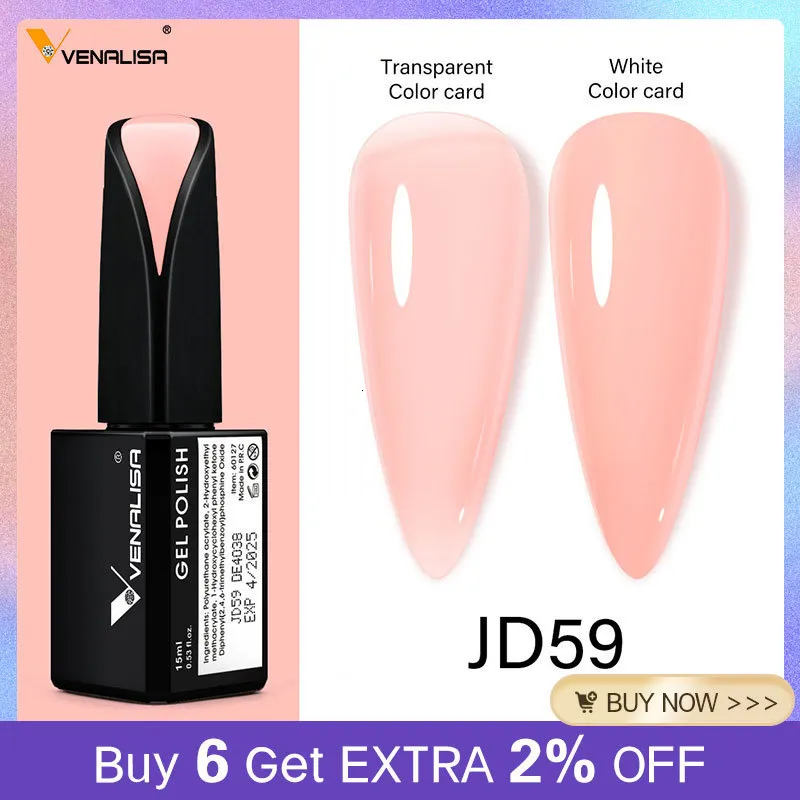 Vernis à ongles Venalisa 15 ml Gel vernis gelée couleur manucure formule mat couche de finition luxe tremper UV LED coloré vernis à ongles Gel 230901