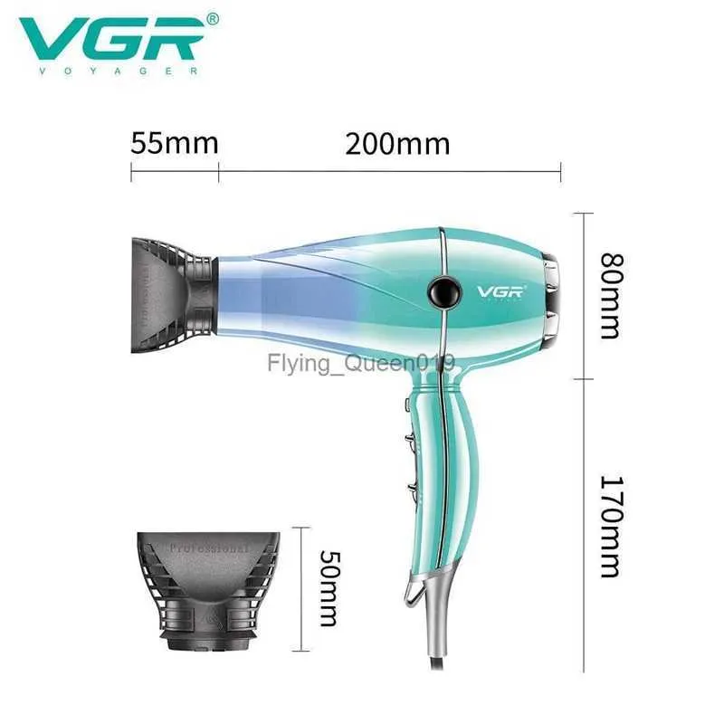 Asciugacapelli elettrico VGR Professional 2400 W Protezione da surriscaldamento ad alta potenza Forte vento Asciugatura Strumento per lo styling V-452 HKD230903