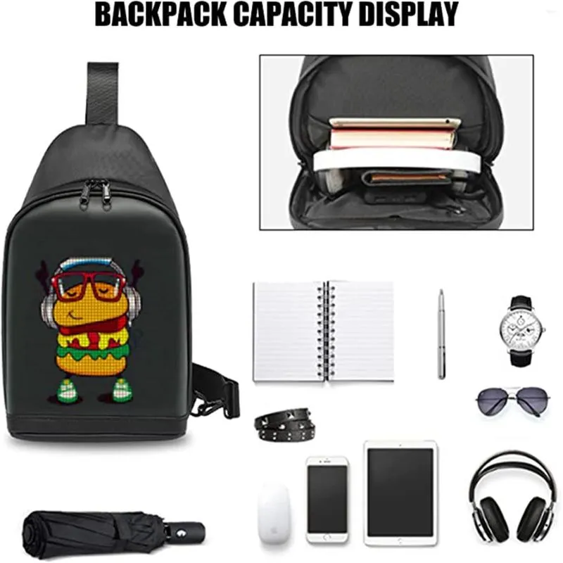 Led Backpack With Wireless App Control - Waterproof Laptop Bag For Business  & Travel