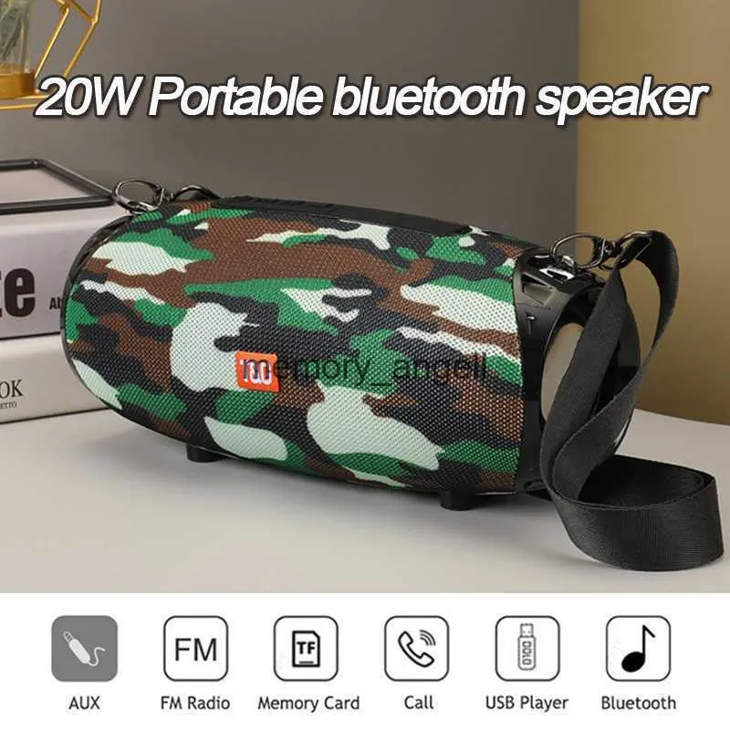 Portable Speakers TG Bluetooth Speaker Portable Outdoor Loudspeaker Wireless Mini Column 3D 20W Stereo Music Surround Support FM TFCard Bass Box HKD230904