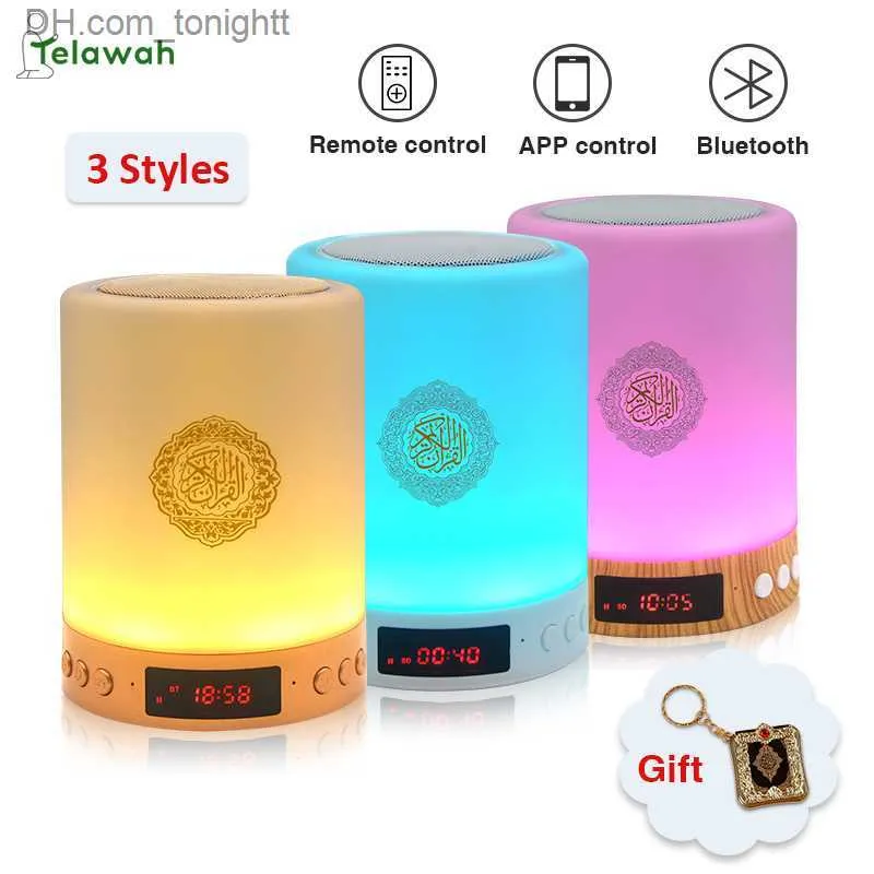 Portabla högtalare 8G 16GB Portable Night Light Bluetooth Koranhögtalare Anpassad Islamiska Veilleuse Coranique med Azan Clock Best Ramadan Gift Q230904