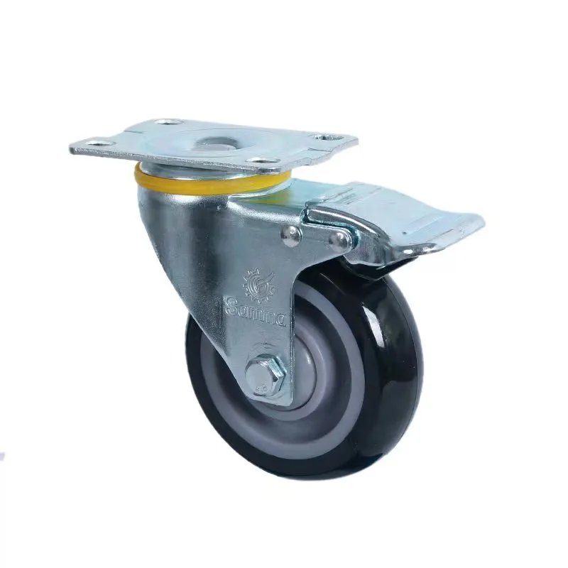 Plastic kern Polyurethaan Casters - stille middelgrote plankcasters