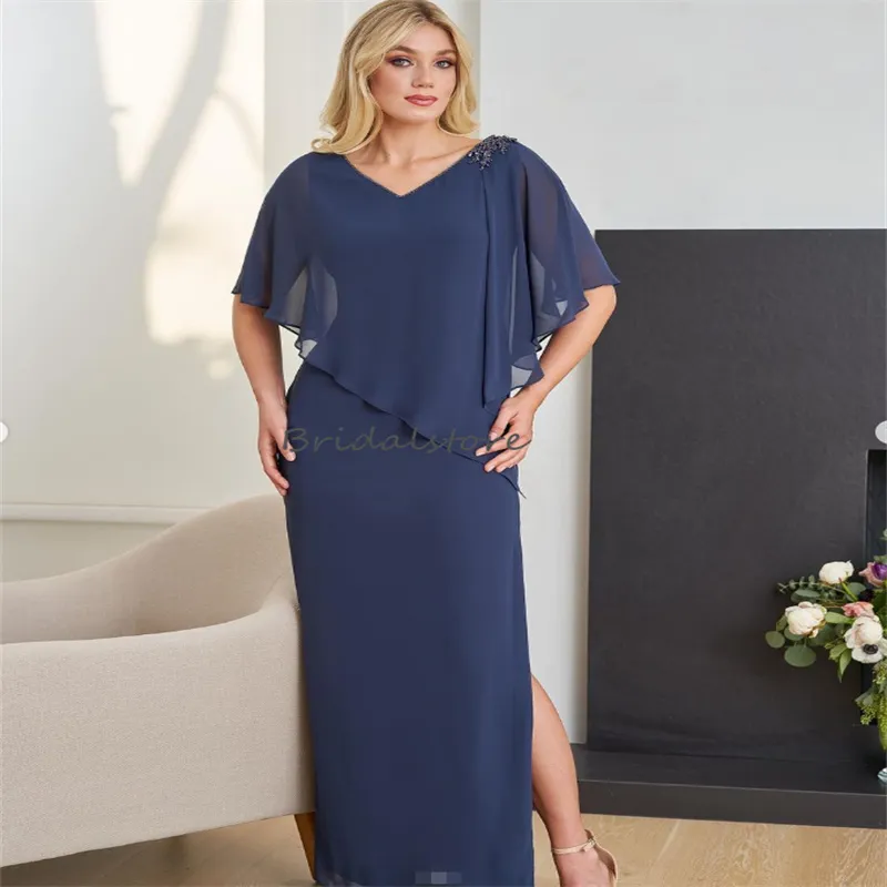 white christmas dresses Burgundy Knee Length Long Sleeves Chiffon Wedding Guest Dress – Rebecca's  of Clinton main image 1