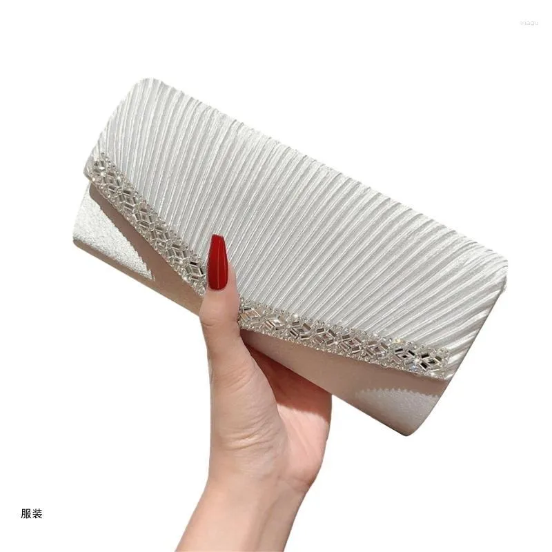 Evening Bags D0UD Womens Glitter Clutch Purse Pleated Bag For Bridal Party Wedding Cocktail Prom Formal Occasions