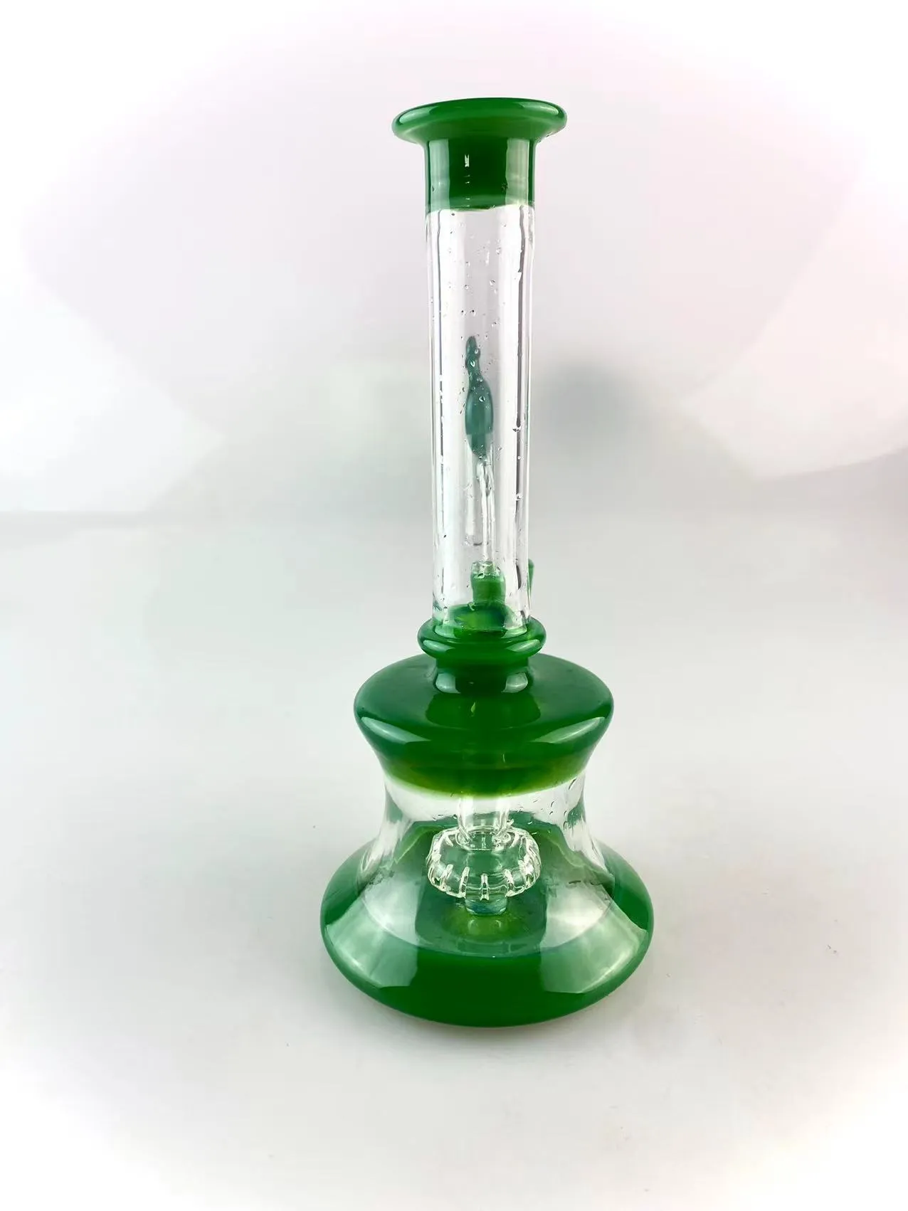 narguilé verre recycleur vert chine coloré 6,5 pouces de hauteur 14mm joint ajouter un banger un bouchon à bulles vert lac