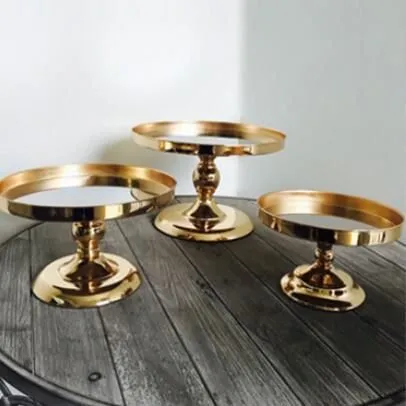 Gold Plated Mirror Cake Stand 8