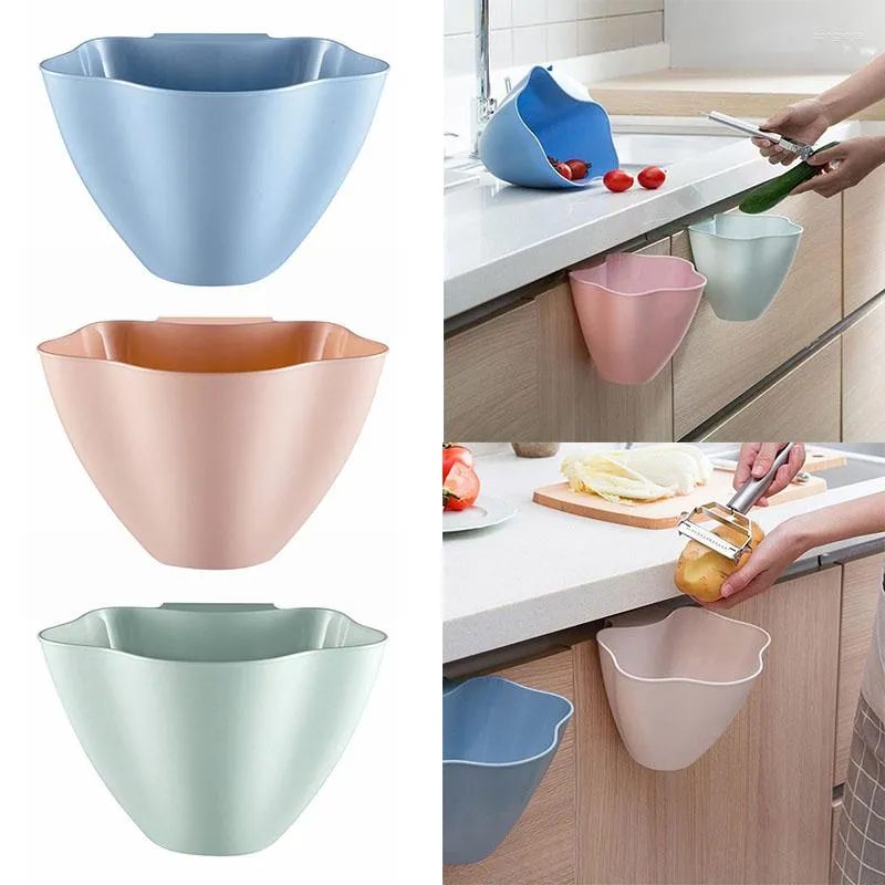 Storage Bottles Space-saving Hanging Decorative Kitchen Easy To Use Durable Trash Can Flower Shaped Cleaning Fashionable