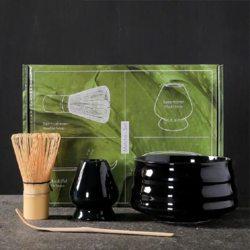 まっちゃぁ Japanese Matcha Tea Steeper Cup Set 4 Safe Bamboo Whisk