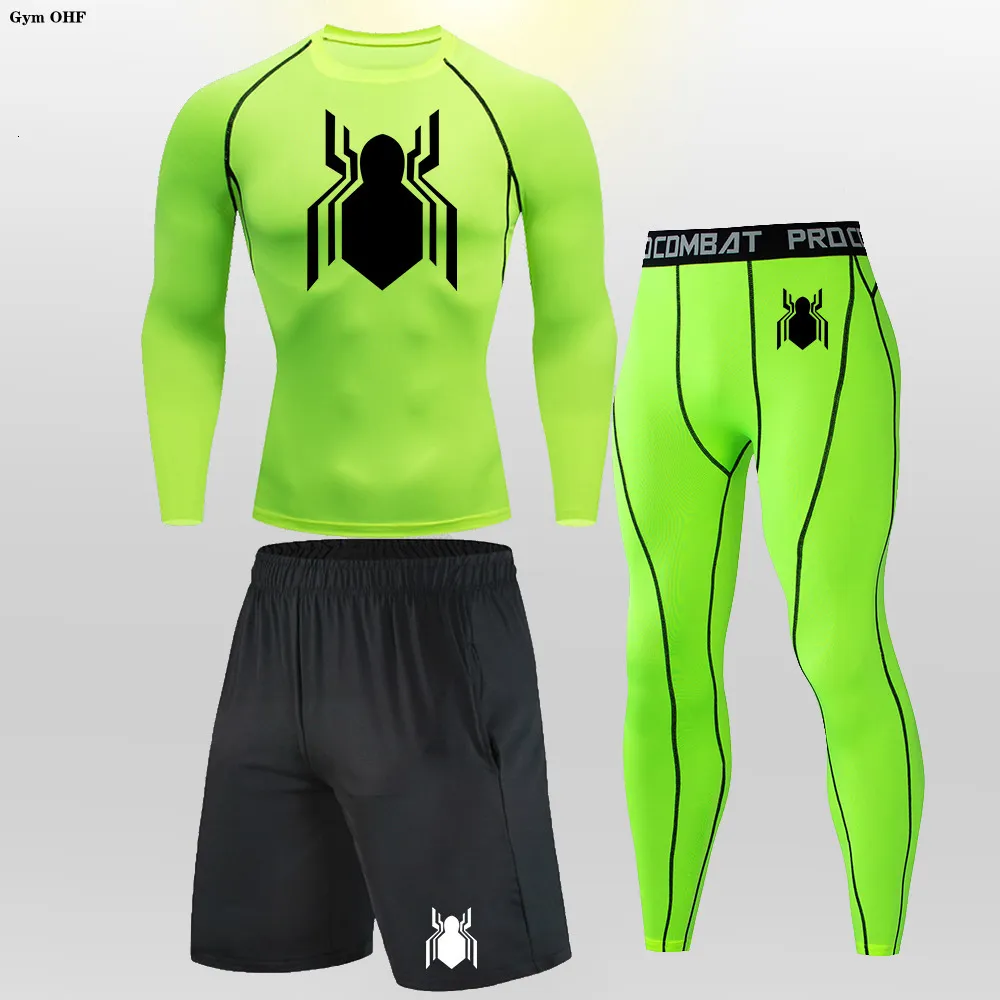 Autres articles de sport Combinaison de compression Football Extérieur Ensemble de course Hommes Survêtement Superhero Sportswear Hommes Costumes Gym Jogging Vêtements d'entraînement Rashguard 230904