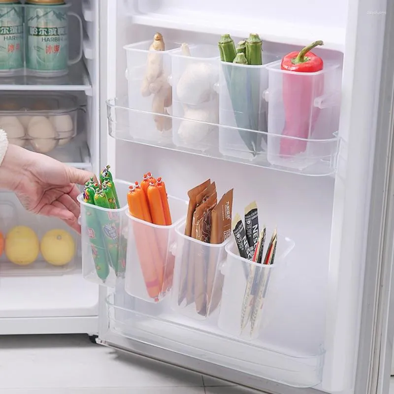 Storage Bottles 2PC Refrigerator Organizer Box Snap-fit Design Home Freezer Side Door For Kitchen Food Preservation