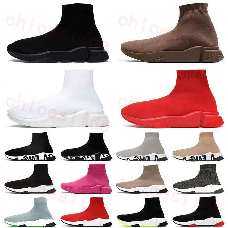 2023 Chaussette chaussures designer pour hommes femmes chaussures de sport chaussettes d'entraînement de vitesse bottes vitesses chaussures coureurs baskets tricot femmes 1.0 marche tout blanc noir rouge bottes marron sport