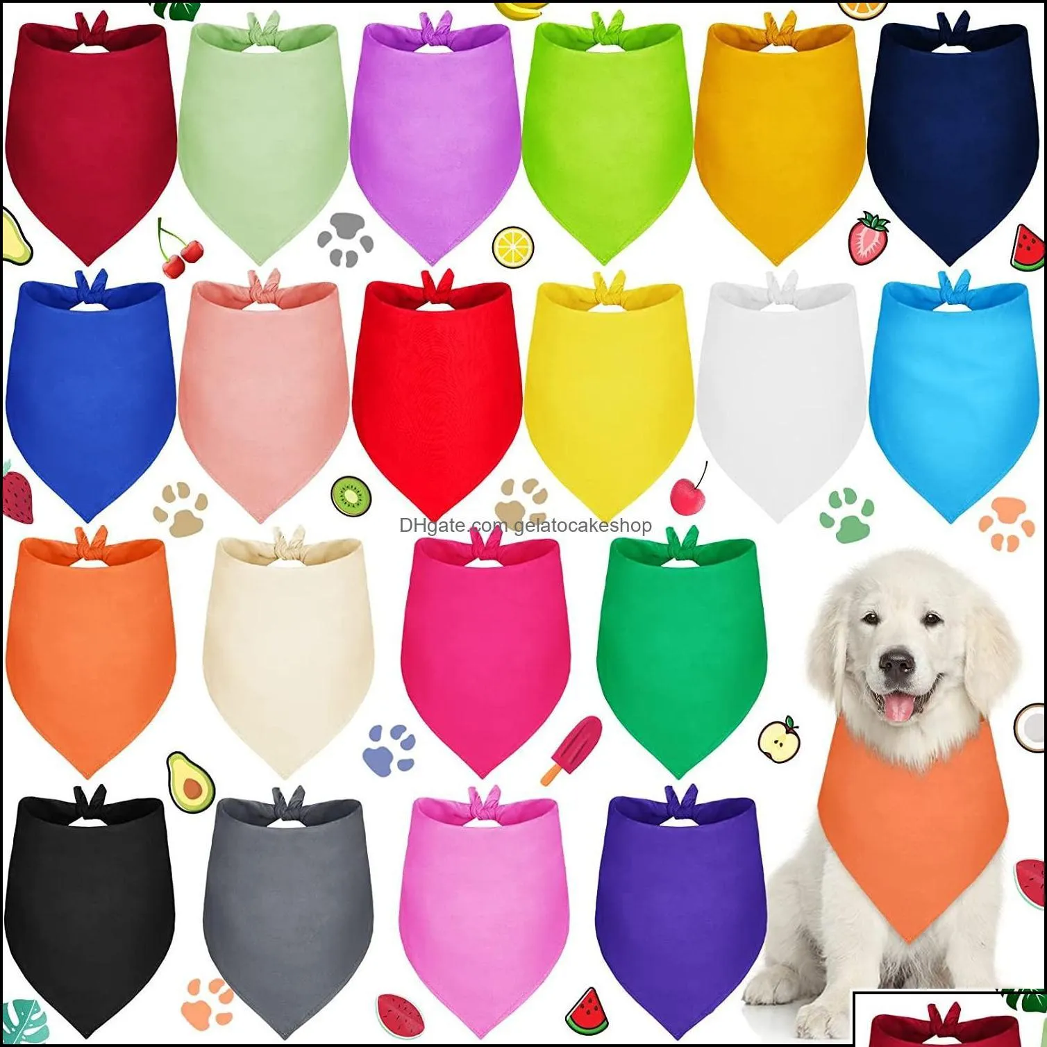 Andere hondenbenodigdheden Andere hondenbenodigdheden Effen bandana's Puppybandana Diy Warmteoverdracht Huisdier Wasbaar Blanco voor kleine Gelatocakeshop Dhikd Dh0Is