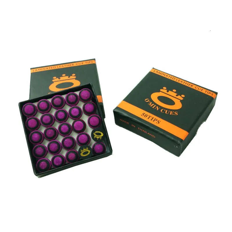 Biljardtillbehör 50st/Lot 10mm 11mm Omin Snooker Tips Purple With Black Professional Pool Cue Tips Biljard Tillbehör 230901