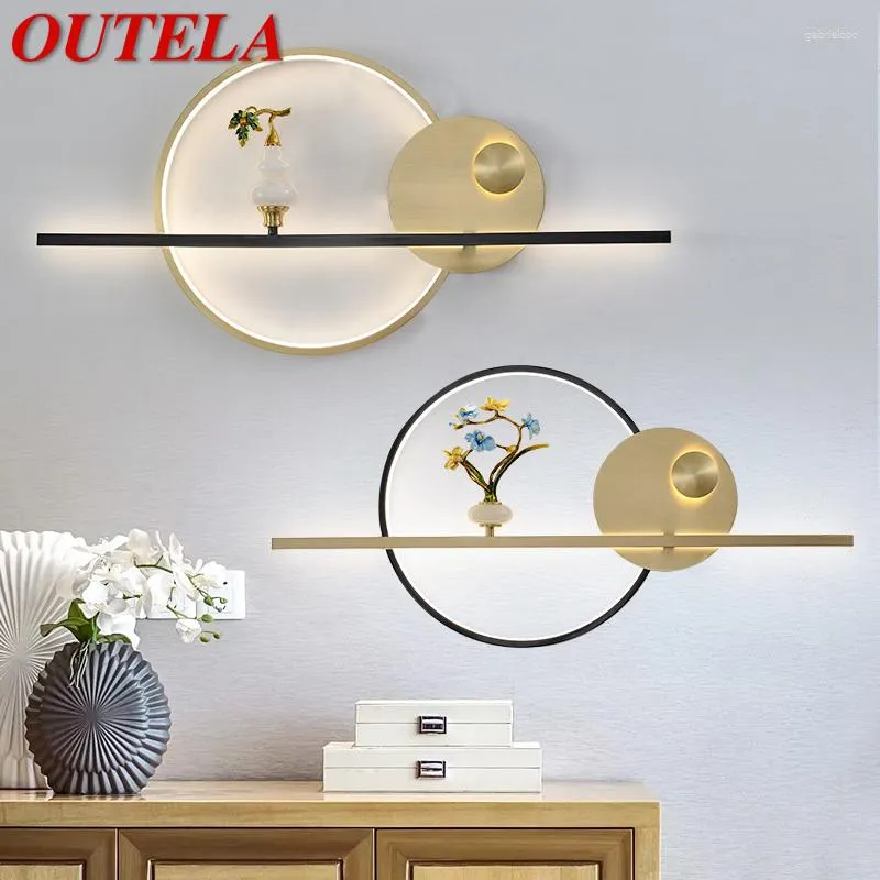 Duvar lambası outela Modern Vintage Pirinç Yaratıcı Tasarım Kabak Dekoru Sconce Işık Ev Oturma Odası Yatak Odası Başucu