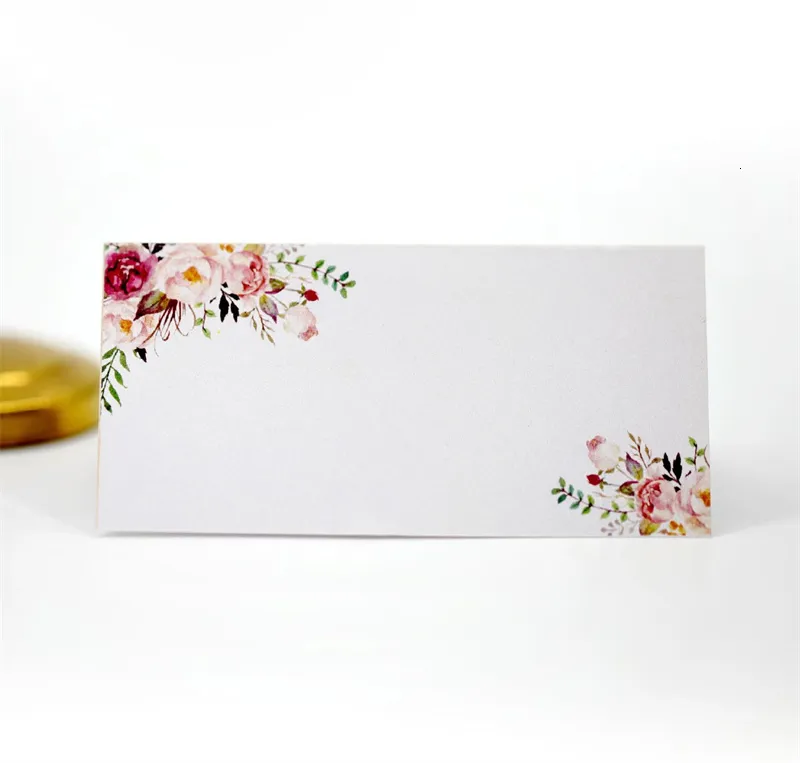 Outros suprimentos de festa de evento 2550100pcs venda impressão rosa cartão de mesa casamento impressão banquete decoração comemorativa dia 230901