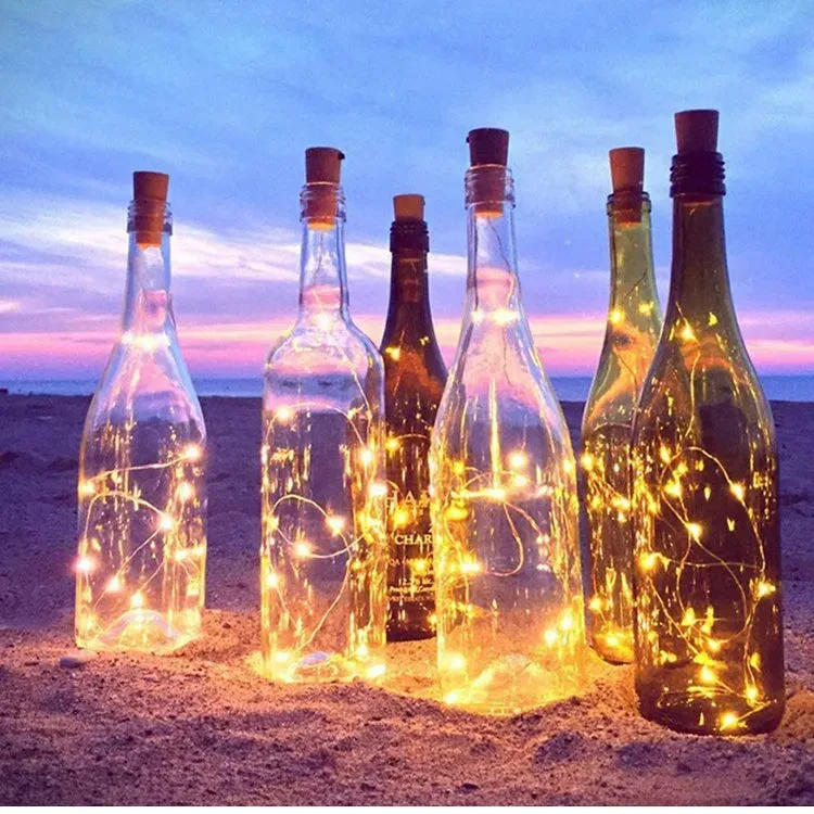 6 Luci Per Bottiglie A LED Com-four® Con Tappo In Sughero – Catena Luminosa Da 75 Cm, 8 LED Bianco Caldo, Funzionamento A Batteria AG13, Per Bottiglie Di Vino Vuote, Decorazione Interna - 4