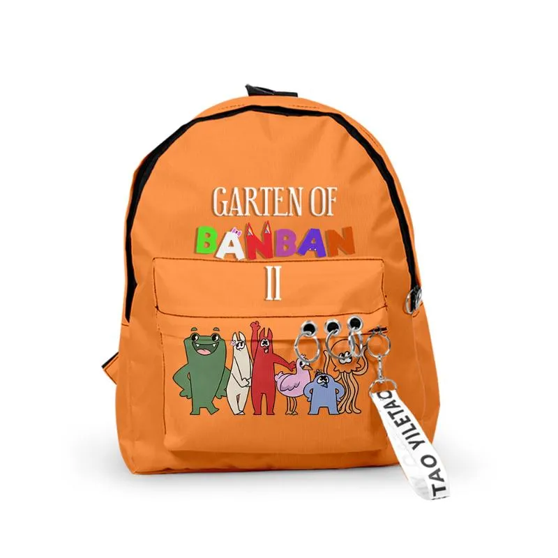 Alta qualidade unissex garten de banban 2 mochilas 3d na moda jogo escola  volta pacote para meninos 3 pçs/set novo garten de banban bookbag