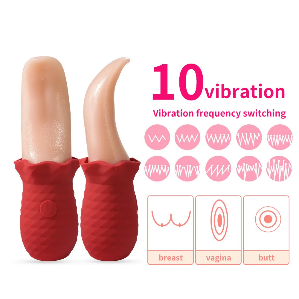 Vibratorer laddningsbar simulering G Spot Tongue Slicking Masturbation Device för kvinnor som svänger vibrerande ägg Realistiskt bekvämt klimaks 230904