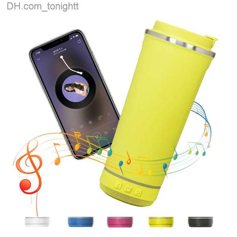 Draagbare luidsprekers Roestvrijstalen muziekbeker Bluetooth-tuimelaars voor buiten Rechte beker 18oz Skinny bekers met Bluetooth-luidspreker Groothandel Q230904