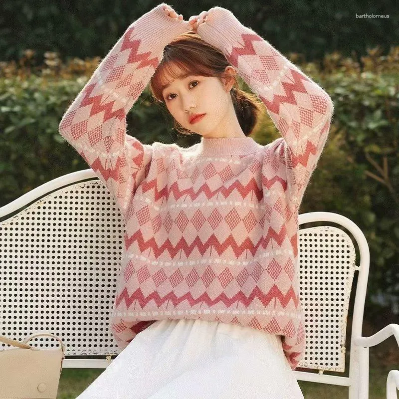 Women's Sweaters 2023 Early Spring Knitted Top Pink Sweater Underneath Versatile Design Sense Niche Undershirt Wear