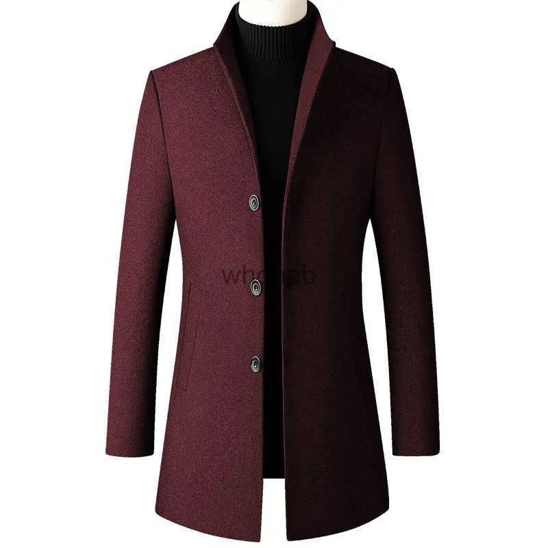 Mélanges de laine pour femmes hiver épais chaud hommes manteau de laine décontracté affaires noir mélange de laine manteau à manches longues hommes pardessus surdimensionné 3xl 4xl garçon vêtements d'extérieur HKD230904