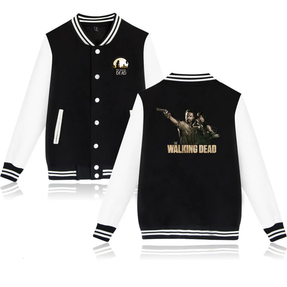 Herrenjacken The Walking Dead Baseballjacke Männer Frauen Jacke Harajuku Baseballjacke Jungen Mädchen Sweatshirts Jacken 230901