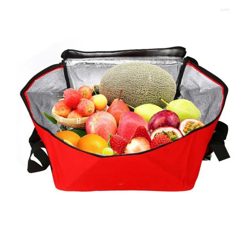 Сумки для хранения Изолированная сумка для доставки еды 16-дюймовая сумка для продуктов Теплая коробка-органайзер с застежкой-молнией Идеально подходит для ресторанов общественного питания и