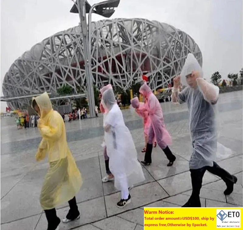 2000 pçs descartável pe capa de chuva adulto uma vez emergência à prova dwaterproof água capa poncho viagem acampamento deve chuva casaco ao ar livre zz