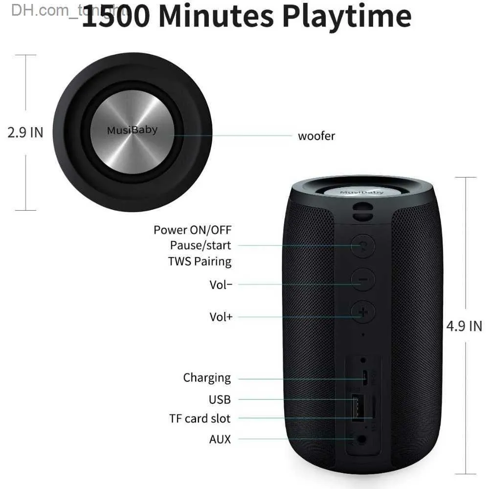 Портативные Колонки Портативные Уличные Колонки Bluetooth Водонепроницаемые  Беспроводные Колонки Двойное Сопряжение Bluetooth 5.0 Громкий  Стереофонический Бас Q230905 От 1 059 руб. | DHgate
