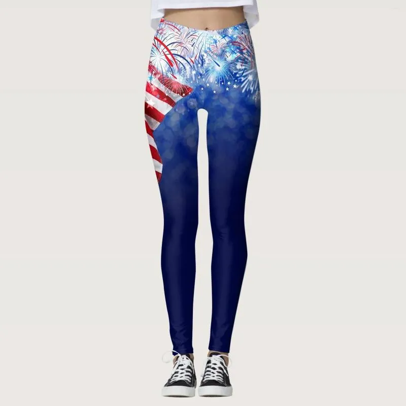 Calças ativas do dia da independência, bandeira americana, estampa colorida desbotada, leggings para meninas, cintura alta, push up, elástica, fitness, mulheres apertadas