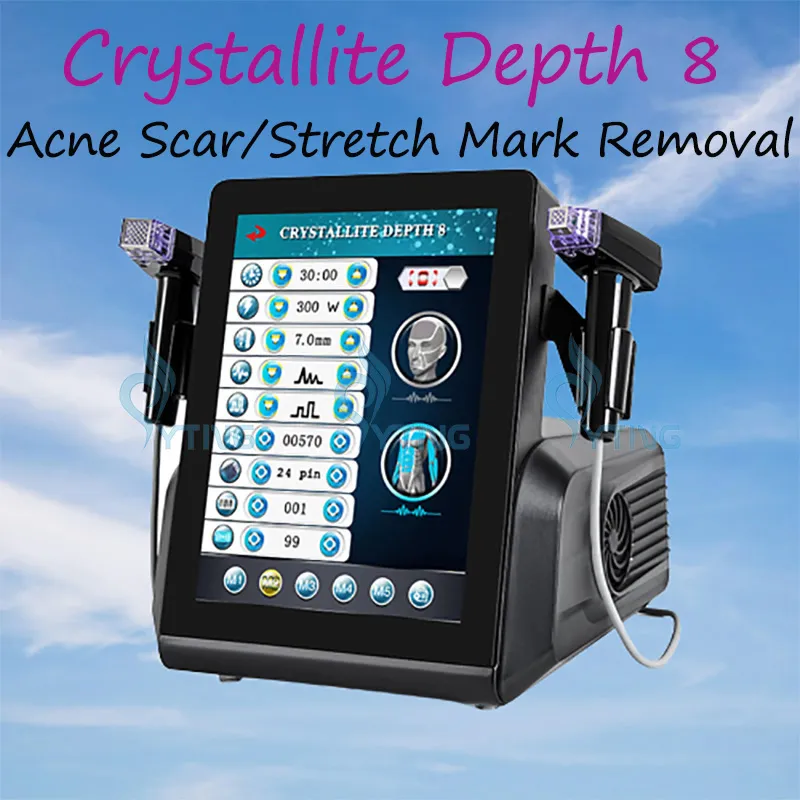 Crystallite Depth 8 Microneedling Facial Llifting RF Fractional Micro Needle Stretch Marks Treatment Scars Removal Anti Wrinkle