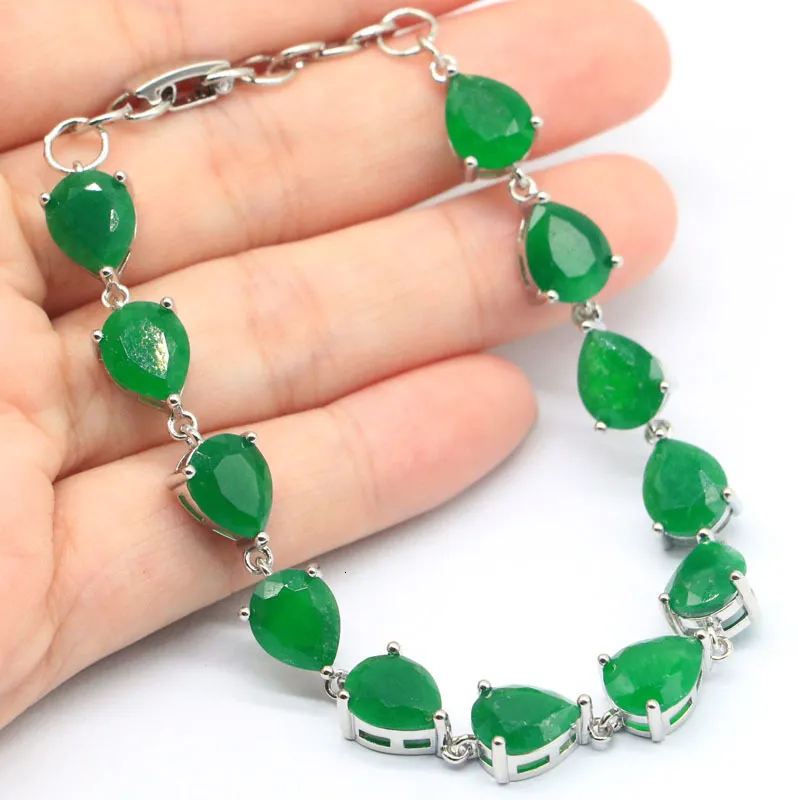 Bangle 925 SOLID STERLING SILVER BRACELET 14g Elegant Red Rubies Green Emerald Wedding High Trendy 230901