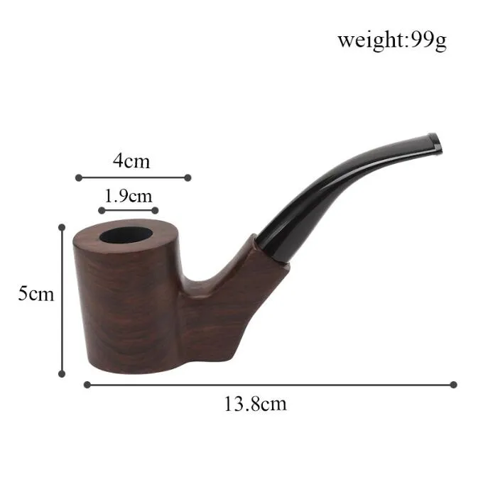 Solid Black Wood Ebony Hand Tobacco Cigarette Smoking Pipe Hammer Filter Wooden Flower Patterns Tool Accessories 3 Styles choose