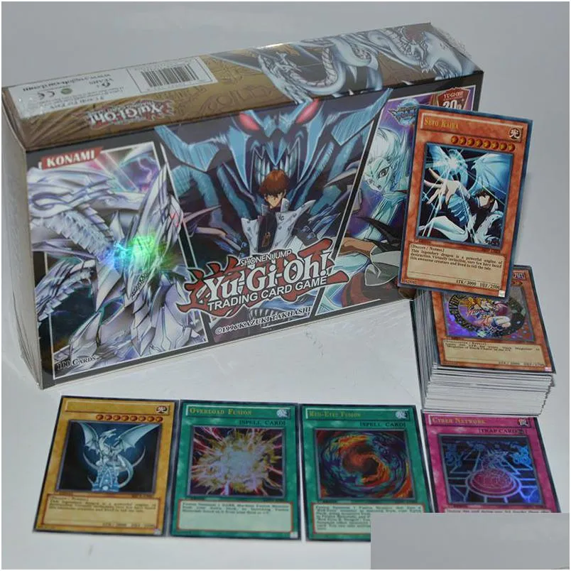 Yuh Set da 100 pezzi Scatola di carte olografiche Yu Gi Oh Collezione di giochi Bambini Ragazzo Giocattoli per bambini 220808 Consegna di goccia Dhwln