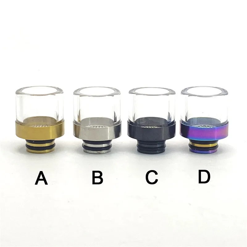 1Pcs Drip Tip 510 Straw Joint Stainless Steel Glass with Filter for Machine Accessory High Quality