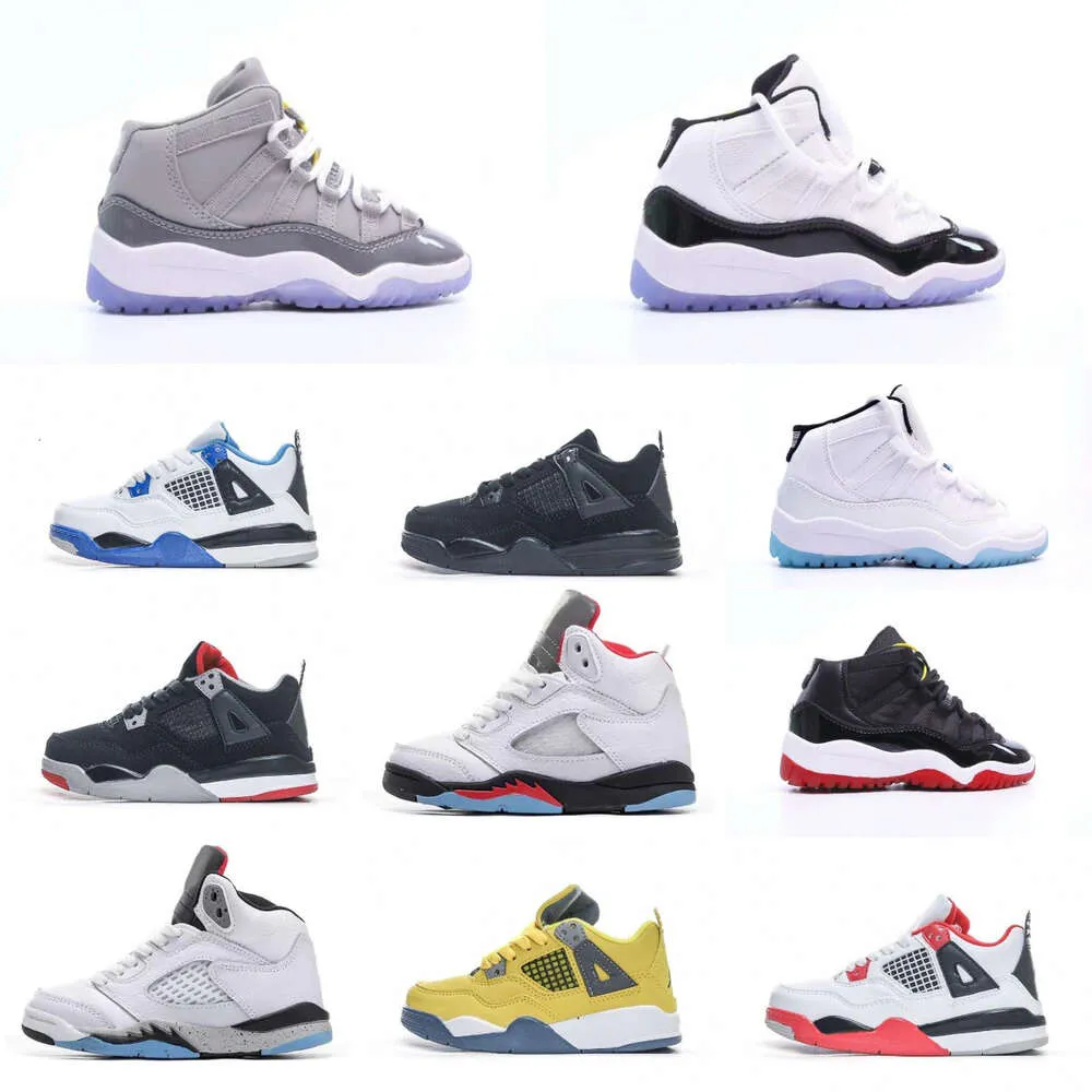 2023 New Kids Basketball Shoes Gym Red Jumpman XI 11 Cherry Toddler Bred Space Jam Sneaker Cool Gray Concord Gamm Blue New Born Infant 11s Size US 8C-5Y