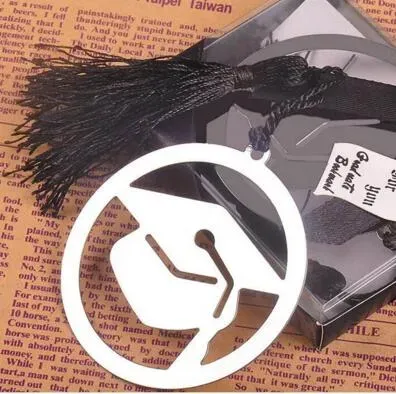 Graduation Cap Metal Bookmark With Elegant Black Tassel Party Souvenirs Graduate Party Faovr Gifts For Guest