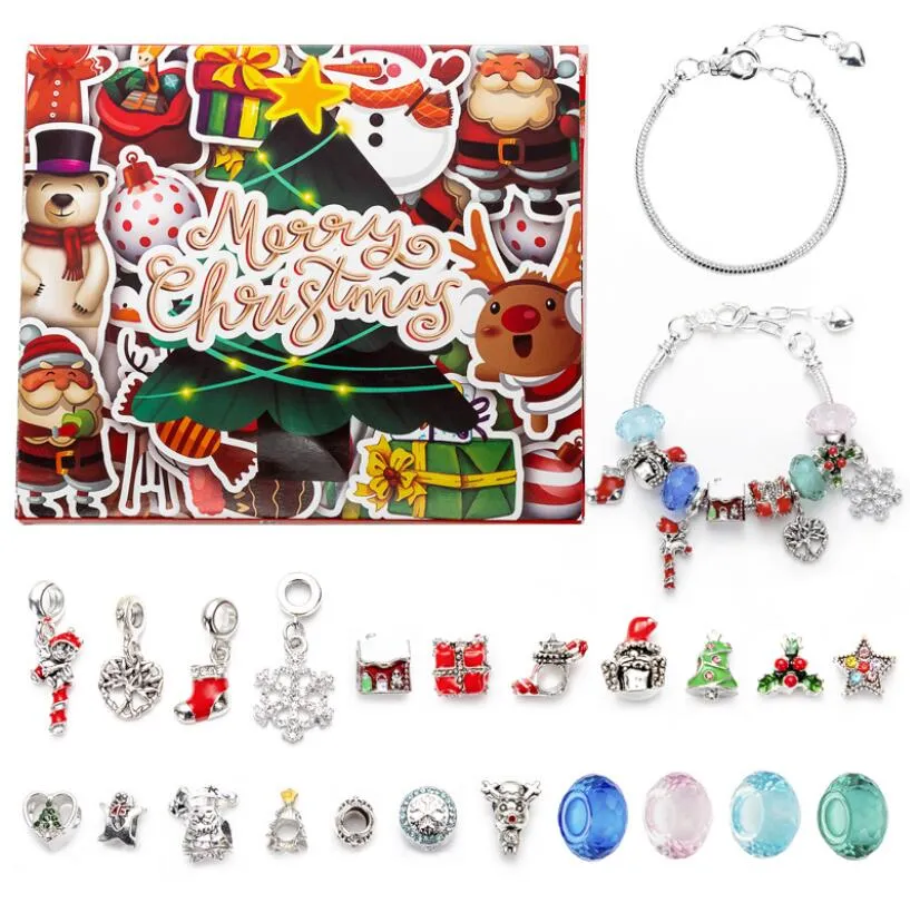 Forniture di giocattoli di Natale Vendita di gioielli fai da te creativi per braccialetti per bambini 24 griglia calendario sorpresa scatola cieca set consegna goccia Otmhy