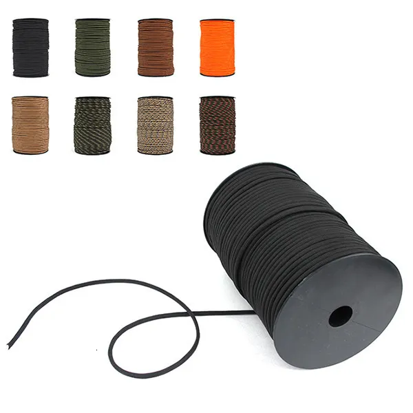 Gadgets d'extérieur 100M 9 brins Paracord 550 IB Corde Cuerda Escalada Mil Spec Type Multicolor Parachute Traction Rescue Attaché Tente Corde 230905