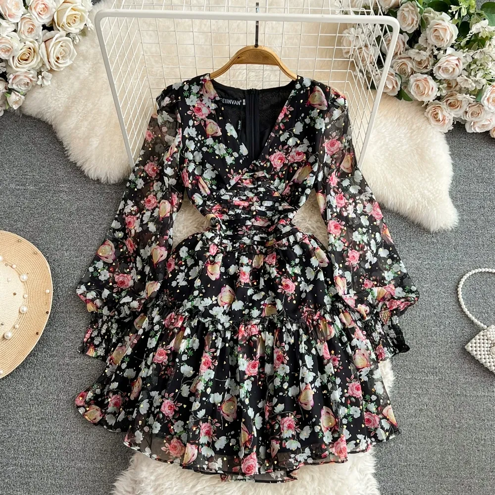 autumn flowy dress BBEGLECVIL Fall Dresses for Women 2024 Casual Maple Leaves Print Swing Dress V Neck Flowy Dress Long Sleeve Mini Dress Autumn Dress Novelty Fall Outfits at Amazon Women's Clothing store