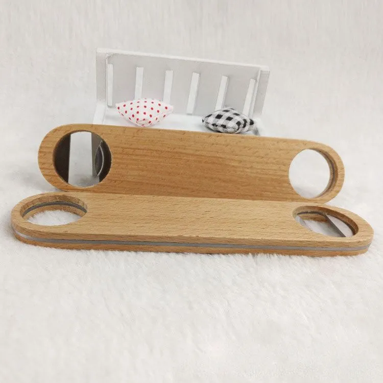 Sublimation Woodens Hotel Flat Board Speed Bottles Opener Home Beer Cap Wooden Cover Wood Bottle Opener