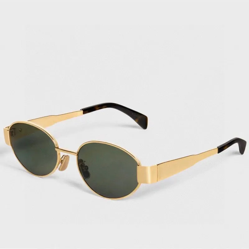 Летние дизайнерские солнцезащитные очки для женщин и мужчин 40235 Триумф Круглые Металлические Модные Элегантные Классические Стильные Анти-Ультрафиолетовые Ретро Пластины Овальные Полнокадровые Случайная Коробка